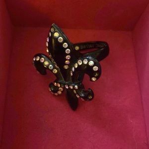 Betsey Johnson Fleur de Lis Rhinestone Ring